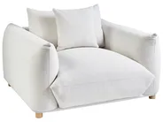 Living Room Set 5 Seater LUVOS Fabric Off-White_972262