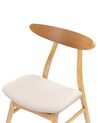 Lot de 2 chaises en bois clair et tissu beige clair LYNN_858554