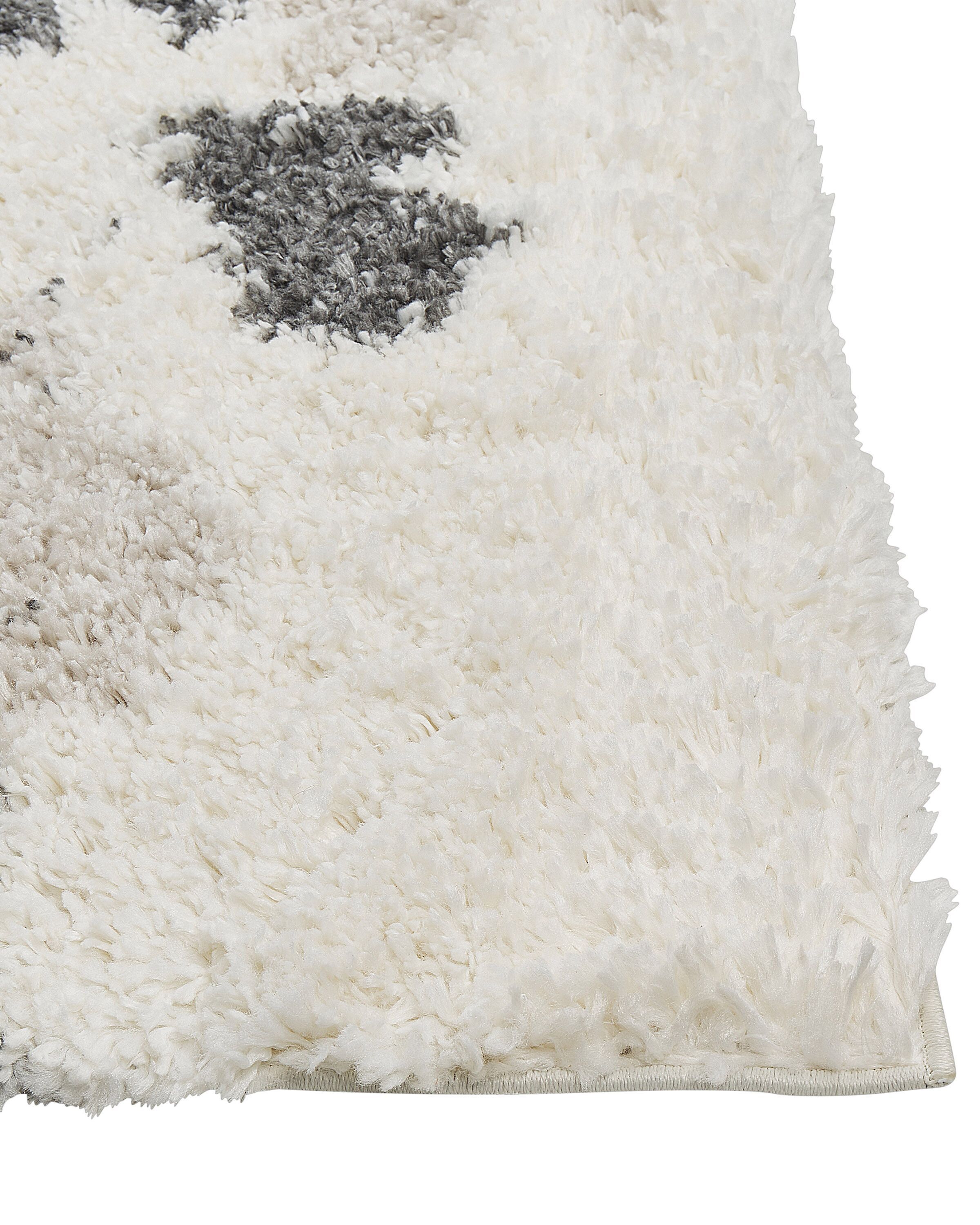 Shaggy Area Rug 80 x 150 cm White and Grey GORIS Beliani.co.uk