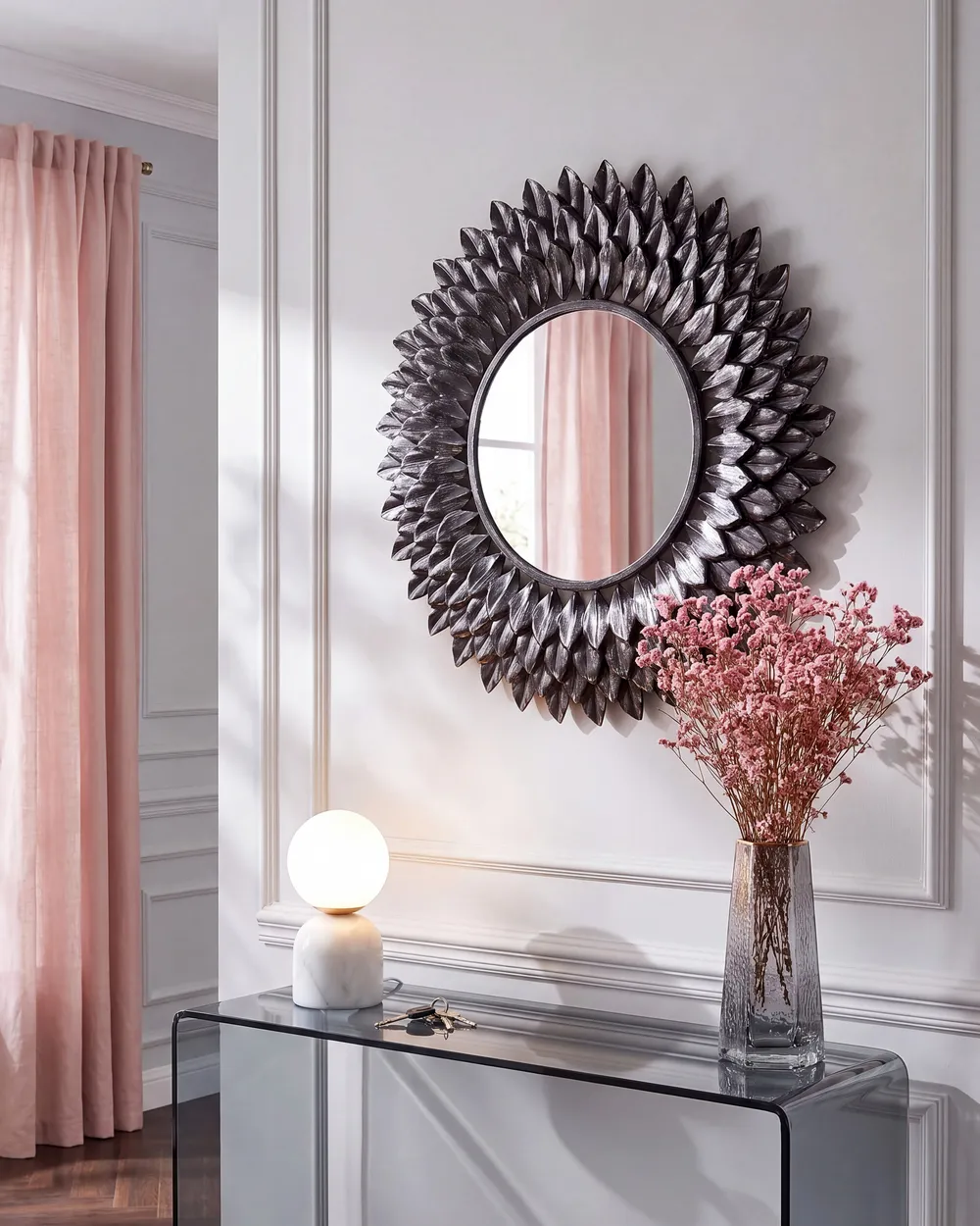 Lustro ścienne LARRAU 70 cm 70 cm Metal Srebrny