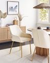 Set of 2 Dining Chairs LOVERNA Velvet Off-White