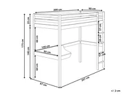 High Sleeper Bed with Desk Pine Wood LOURY 90 x 200 cm (EU Single) White_963386