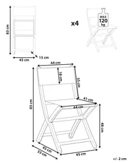 Set di 4 sedie da giardino TALCA Grigio scuro_988830