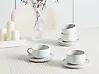 Set of 8 Cups with Saucers SESAME Stoneware Off-White