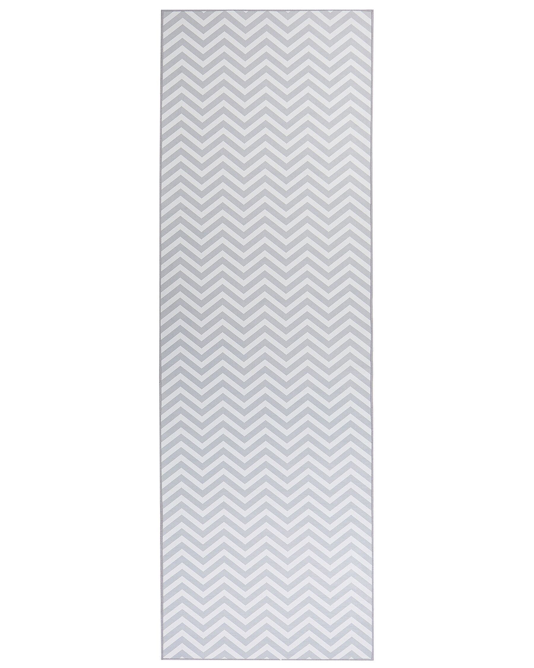 Tapis blanc et gris 80 x 240 cm SAIKHEDA_831445