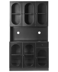 Glass Display Cabinet LANGFORD 100 cm Black_955394
