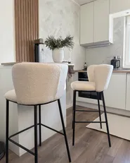 Set di 2 sedie alte MINA Bouclé Bianco_955879