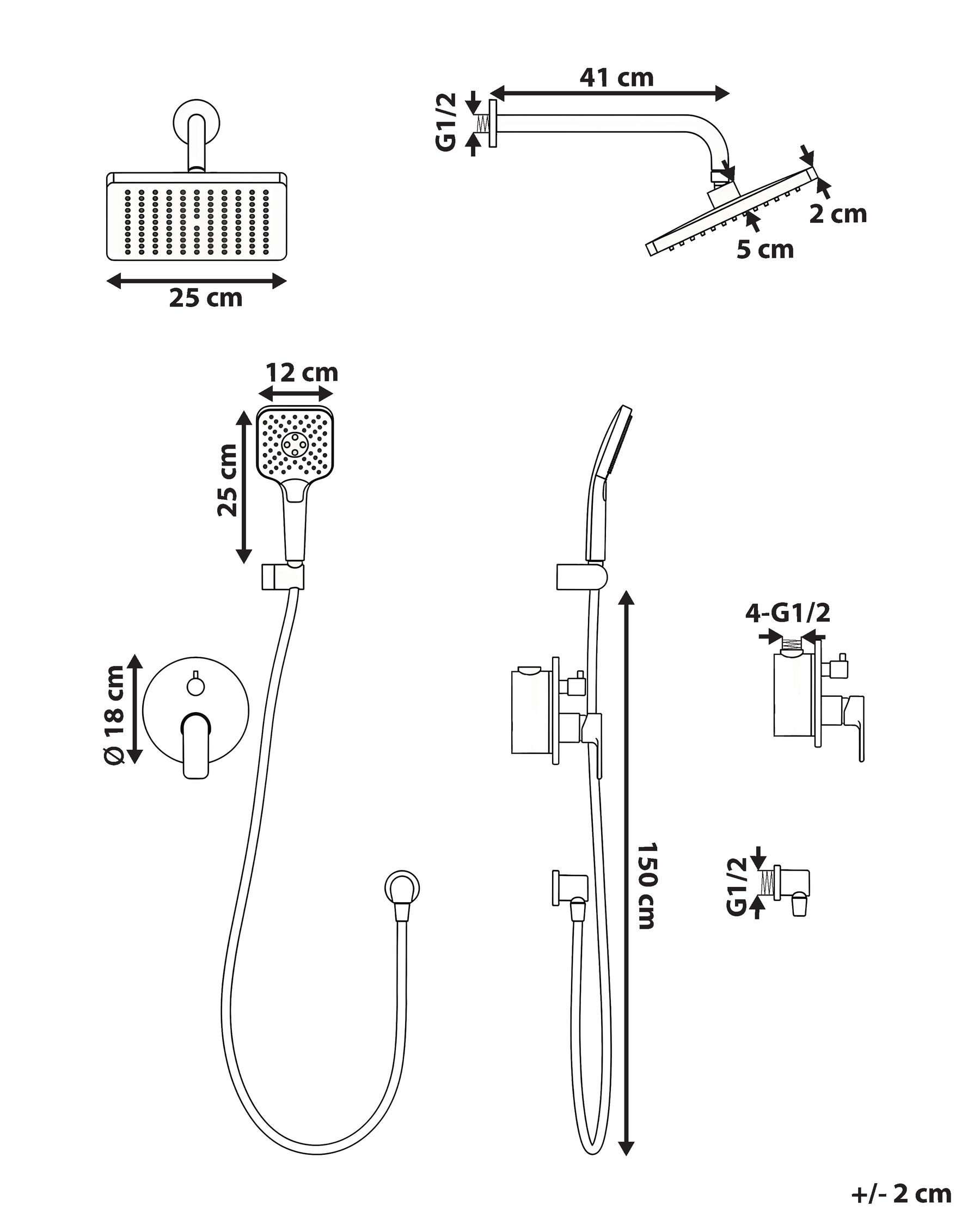 Concealed Shower Set with Rainshower CANAIMA Gold_1000775