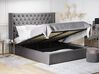 Zamatová posteľ s úložným priestorom 160 x 200 cm sivá LUBBON_766857