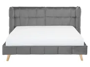 Bett mit Lattenrost Samtstoff SENLIS 160 x 200 cm Grau_740835