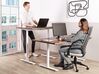 Adjustable Standing Desk 160 x 72 cm Dark Wood and White DESTINAS_899107