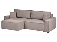 Corner Sofa Bed TORSANG Reversible Fabric Taupe_1198783