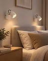 Conjunto de 2 lámparas de foco BONTE ajustable Metal Blanco