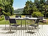 Conjunto de comedor exterior 6 plazas COSOLETO/GROSSETO Vidrio templado Efecto granito Negro