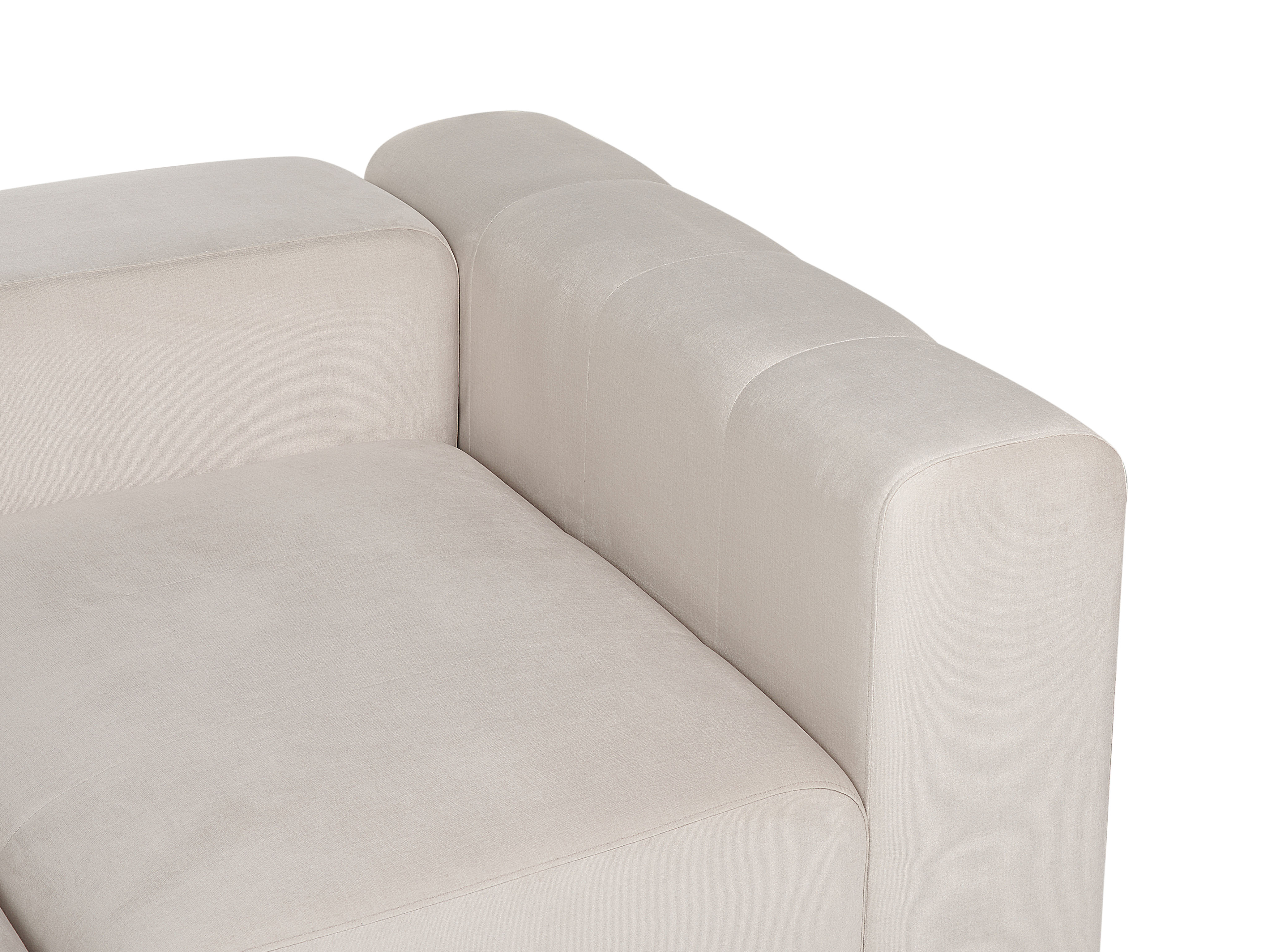 3 Seater Modular Velvet Sofa Beige FALSTERBO_919288