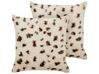 Set of 2 Faux Fur Cushions 45 x 45 cm Light Beige KASRA_917420