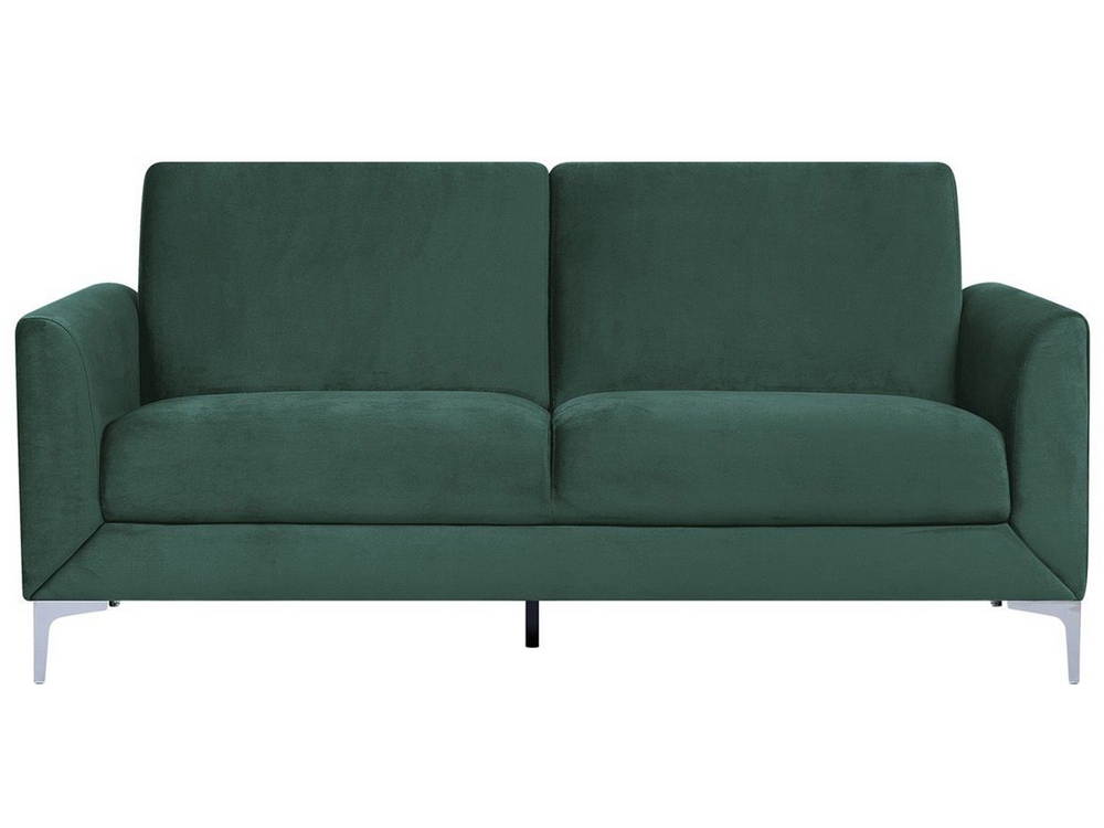 3 Seater Velvet Sofa Green FENES Beliani