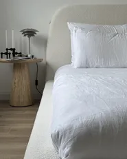 Bett mit Lattenrost Bouclé ROISEL 160 x 200 cm Hellbeige_955938