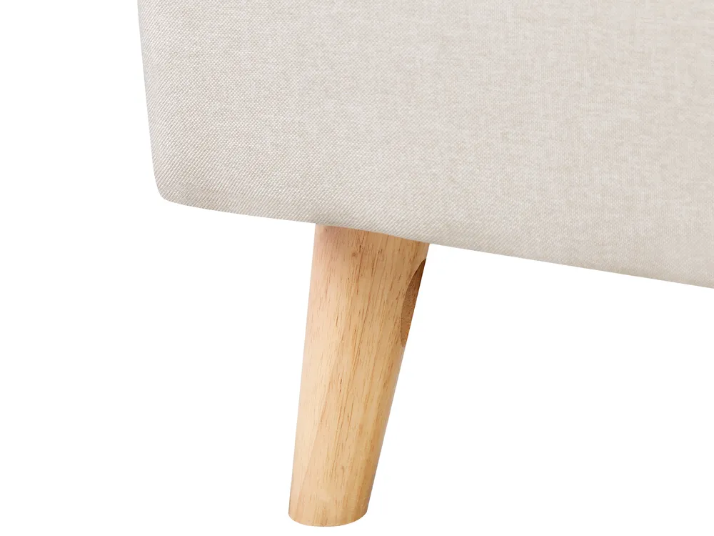 Cama de casal em tecido creme claro 160 x 200 cm RENNES_345595