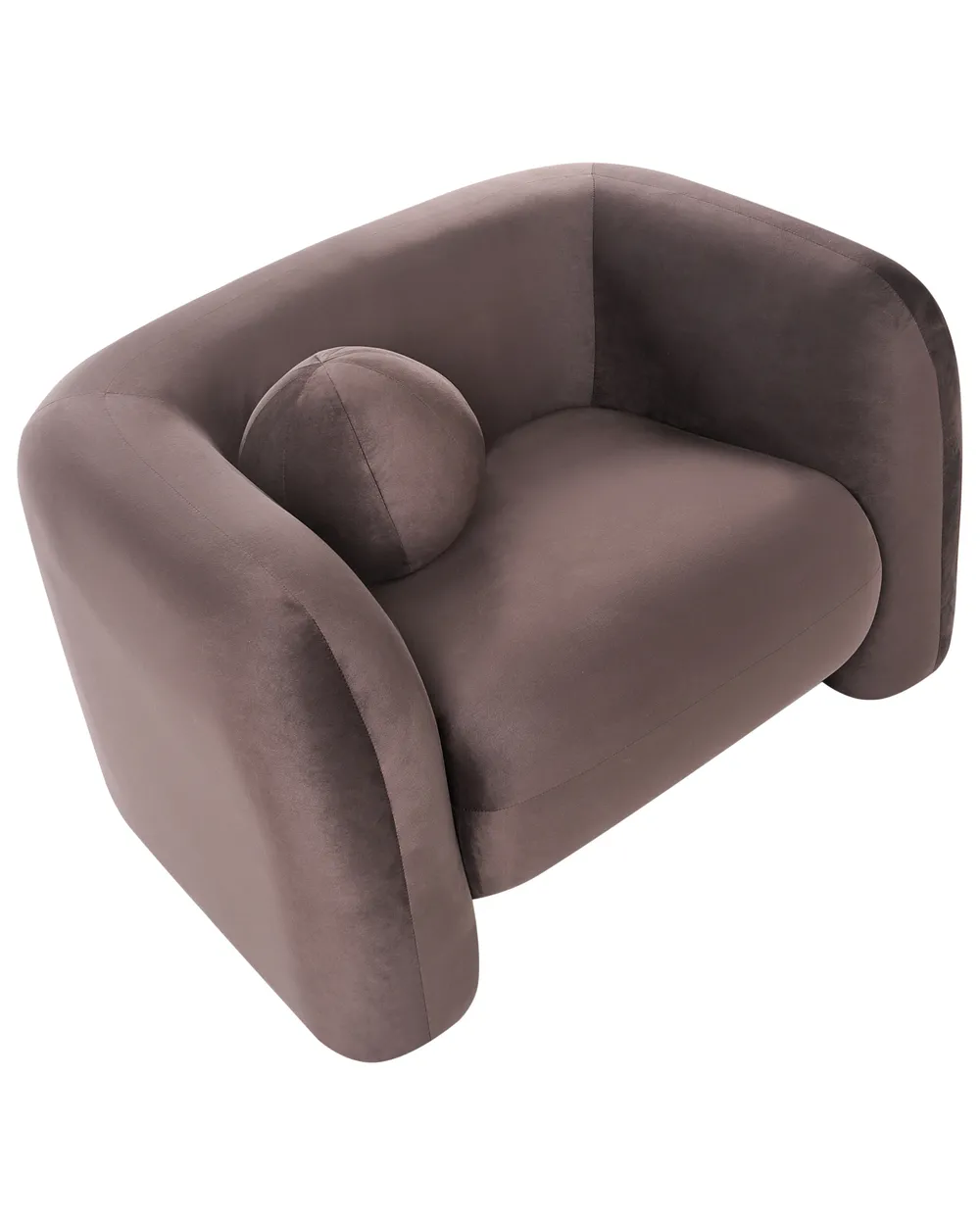 Living Room Set 4 Seater LEIREN Velvet Dark Brown_1028870