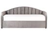 Sametová rozkládací postel 90 x 200 cm šedá EYBURIE_844413