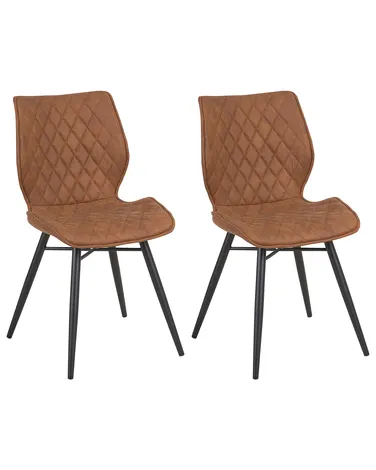 Lot de 2 Chaises Shirley Tapissées en Tissu Beig