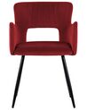 Sada 2 sametových jídelních židlí tmavě červené SANILAC_847066