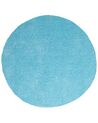 Tappeto shaggy azzurro tondo ⌀ 140 cm DEMRE_738132