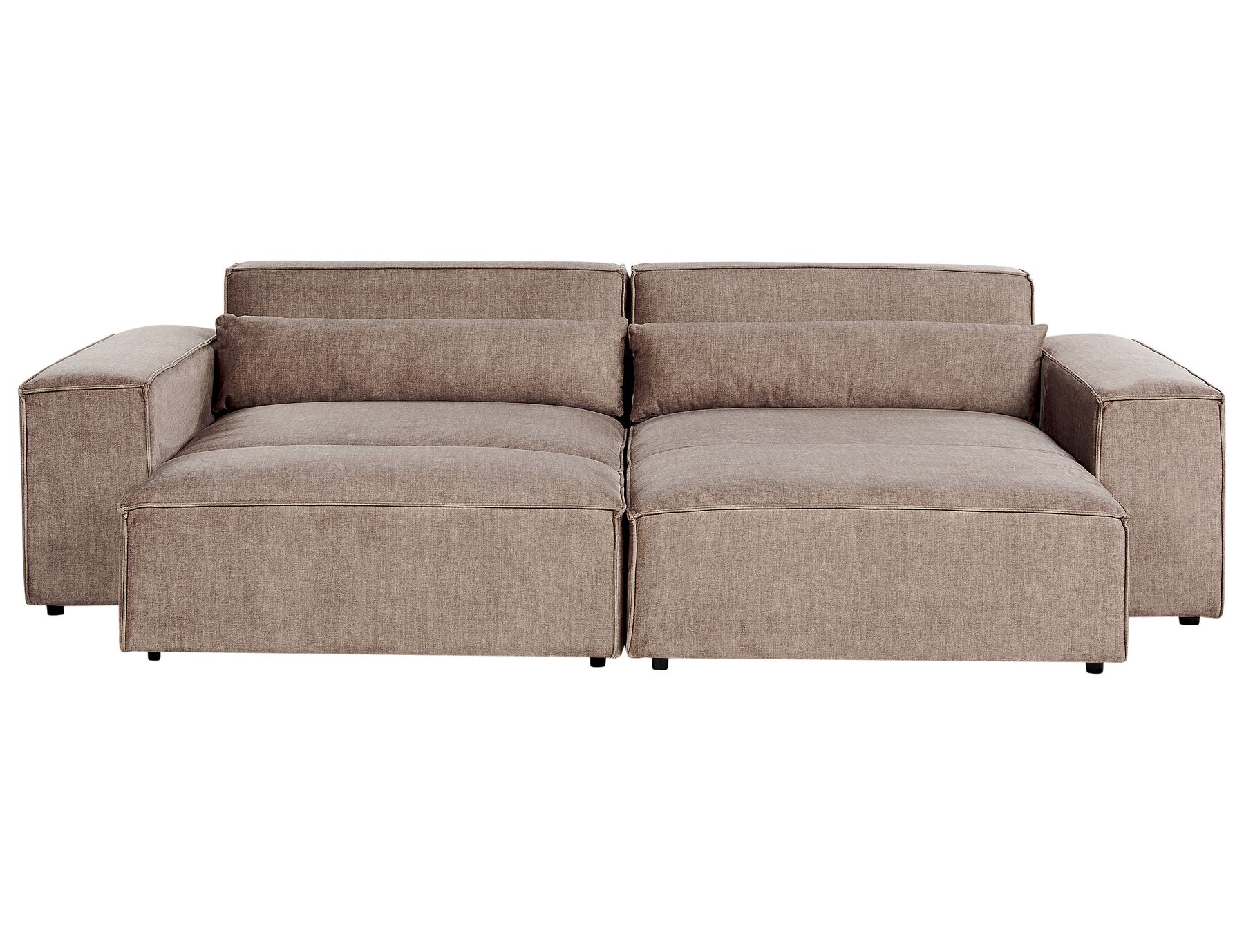 Canapé d'angle à gauche modulable 2 places en tissu avec ottoman marron HELLNAR_912313