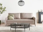 Sofa Bed 3 Seater HEMING Fabric Light Brown_953494