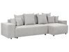 Canapé-lit d'angle à gauche avec rangement en tissu gris clair LUSPA_900981
