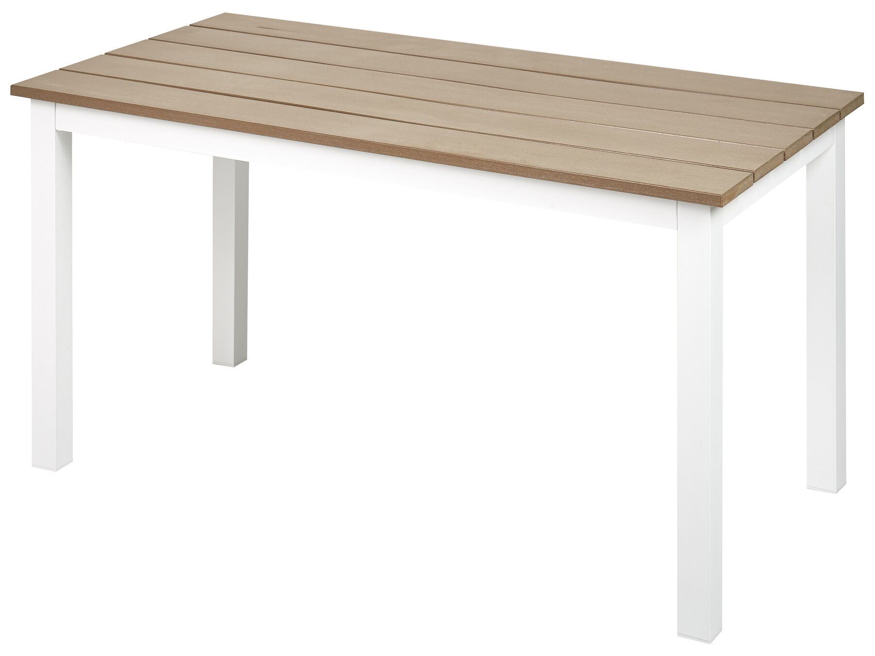 Table basse de jardin 96 x 52 cm en bois clair et blanc MESSINA_932911