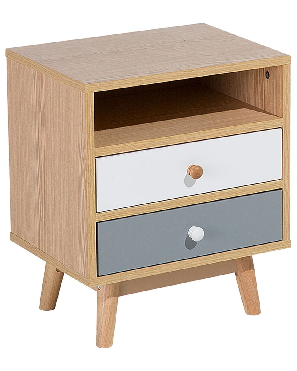 2 Drawer Bedside Table FARGO Light Wood Beliani
