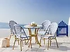 Conjunto de comedor exterior 4 plazas RIFREDDO Ratán sintético Azul