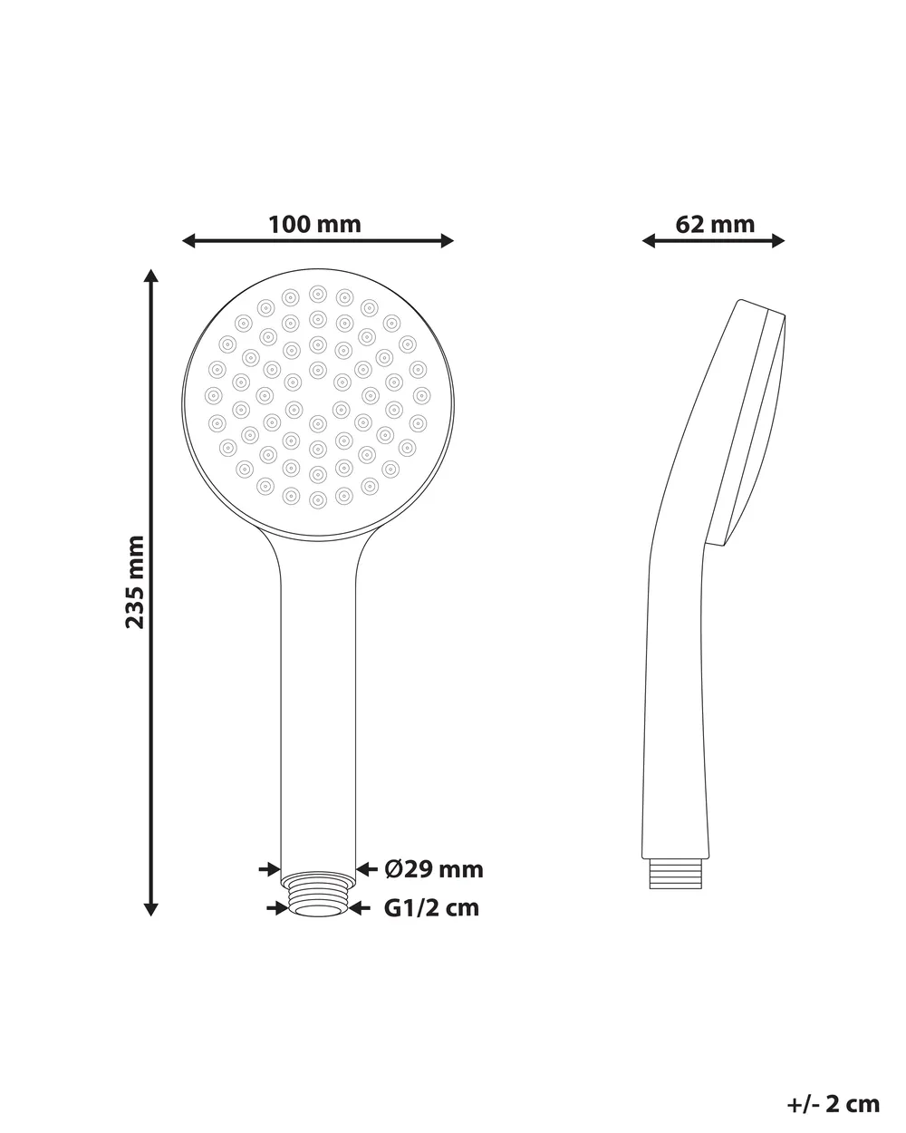 Shower Head and Hose Kit AYPATE Silver_988955