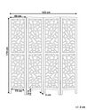 Wooden Folding 4 Panel Room Divider 170 x 163 cm Black PIANLARGO_874020