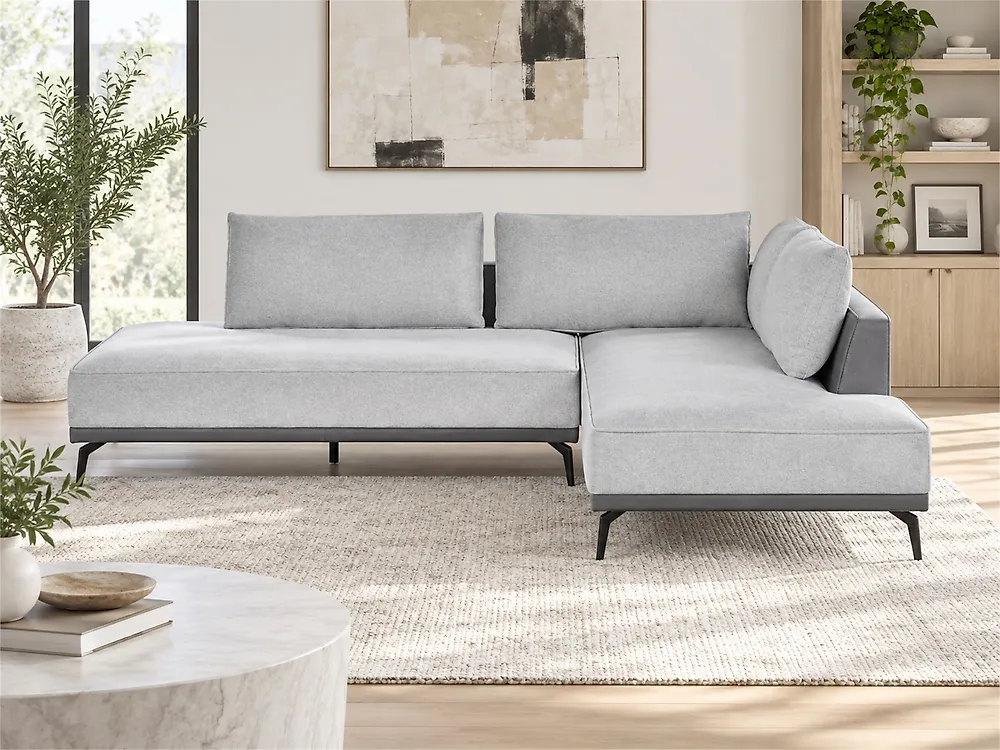 Corner Sofa MYKEN Fabric Light Grey Right Hand_1184023