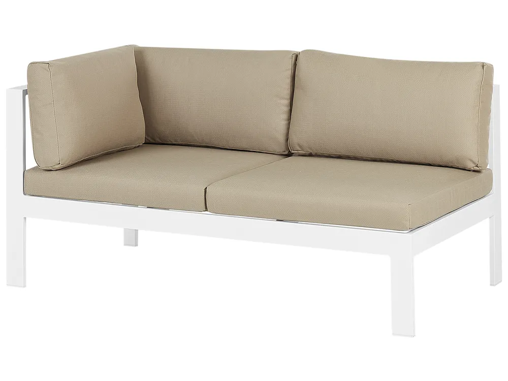 Set di divani angolari da giardino 5 posti MESSINA Metallo Beige sabbia Lato Sinistro_932083