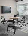 Set of 4 Folding Chairs SHASTA Metal Black