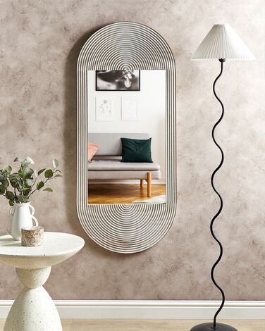 Wooden Wall Mirror 56 x 130 cm Off-White BRIANT