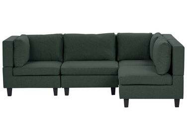 4 Seater Left Hand Modular Fabric Corner Sofa Dark Green UNSTAD