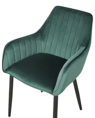 Set of 2 Dining Chairs WELLSTON Velvet Dark Green_803634