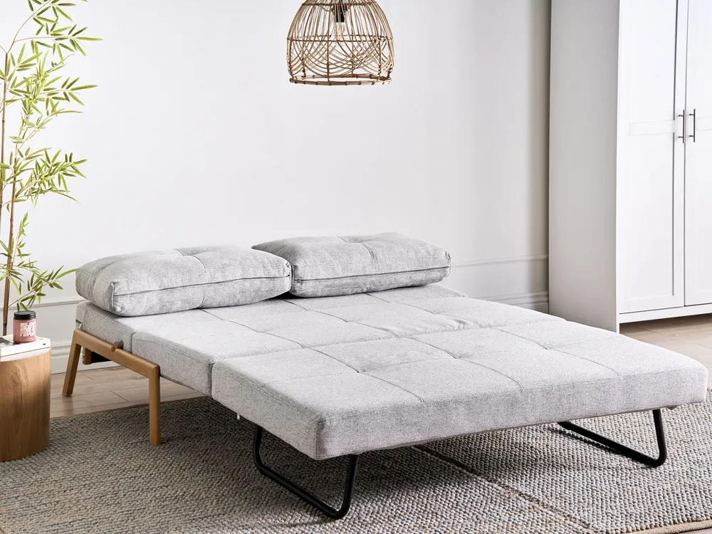 Set da salotto 3 posti EDLAND con Panca Tessuto Grigio chiaro_1040926