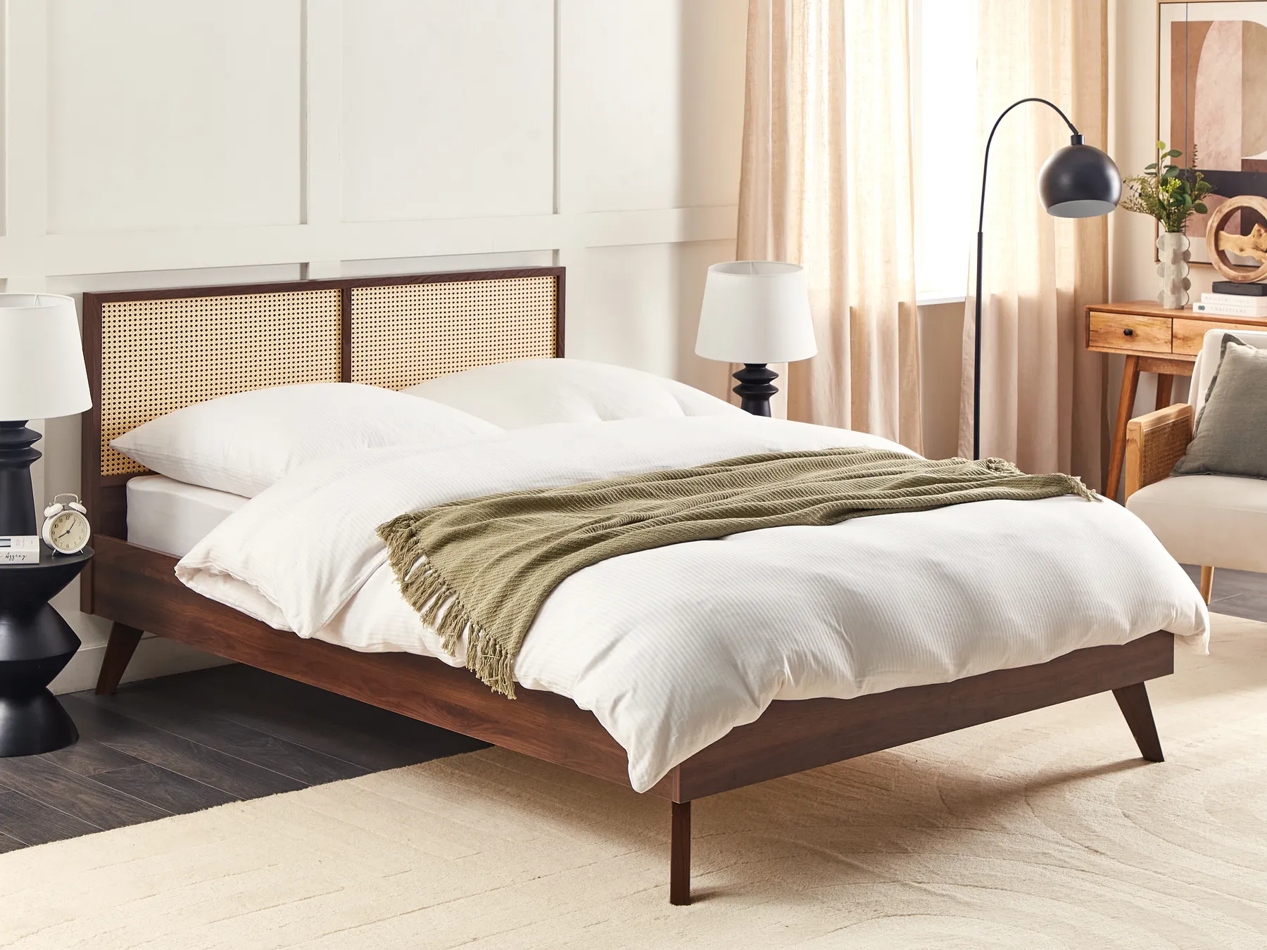 Bed Rattan MONPAZIER 160 x 200 cm (EU King Size) Dark Brown_908325