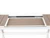 Extending Aluminium Garden Dining Table 184/242 x 90 cm Light Wood and White FANES_928648