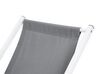 Transat pliable gris et cadre blanc LOCRI_745454