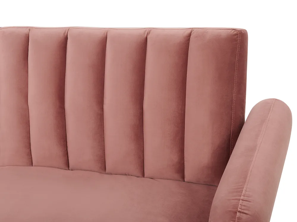 Sofa Bed 3 Seater VIMMERBY Velvet Pink_764142