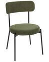 Conjunto de 2 sillas de comedor de bouclé verde oscuro ALLISON_929073