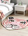 Wool Kids Rug Tiger 120 x 110 cm Pink PARKER_874829