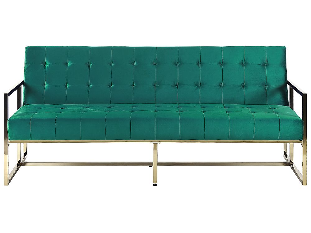 Sofa Bed 3 Seater MARSTAL Velvet Emerald Green